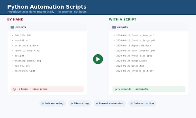 write a simple python automation script for your task