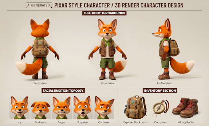 create consistent ai characters and model sheets
