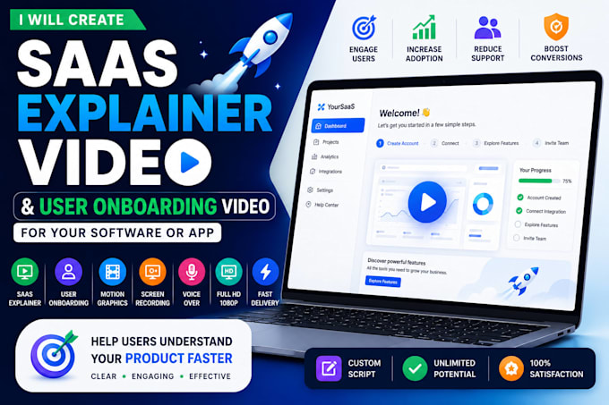 create saas explainer video and onboarding video for your software or app
