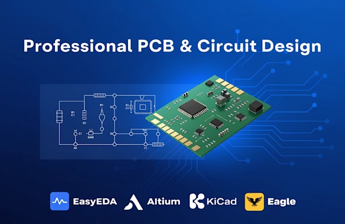 design circuit schematic and pcb layout in easyeda, altium, eagle, and kicad