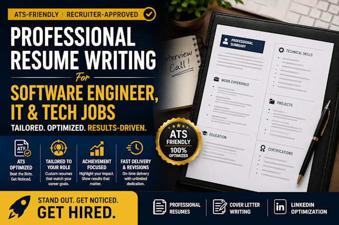 write an ats resume for software engineer, IT and tech jobs