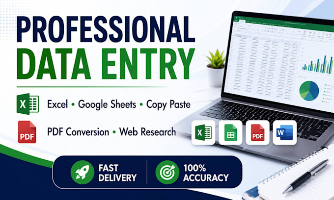 be your professional data entry operator