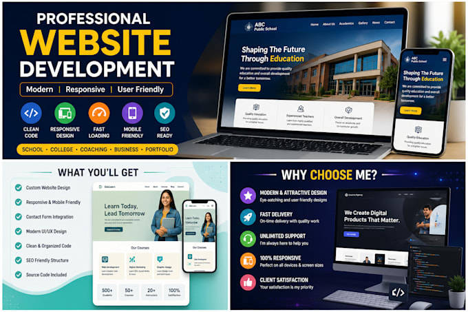 a modern responsive school, college and coaching website