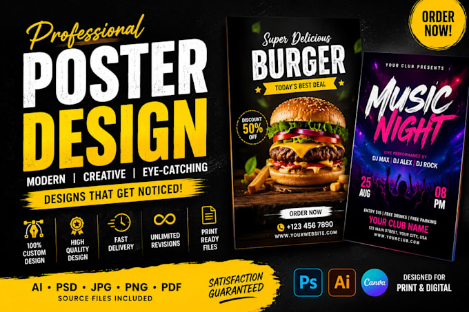 design professional print ready posters and flyers