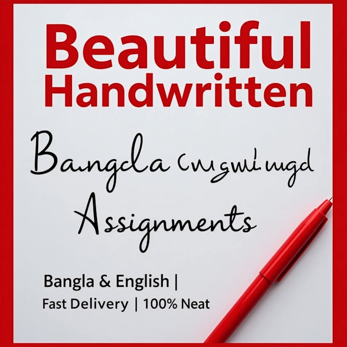 do beautiful handwritten notes, letters and assignments in bangla and english