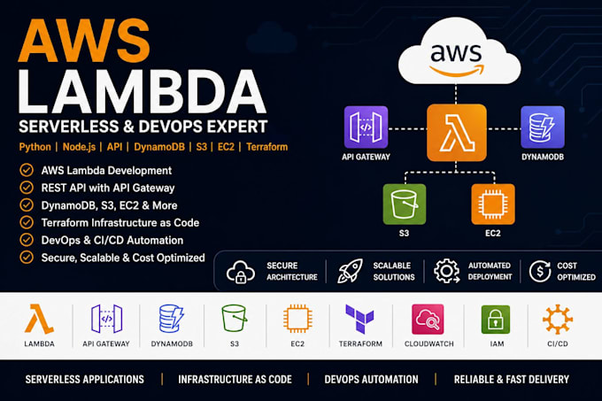 fix aws lambda serverless python nodejs api dynamodb s3 ec2 terraform devops n8n
