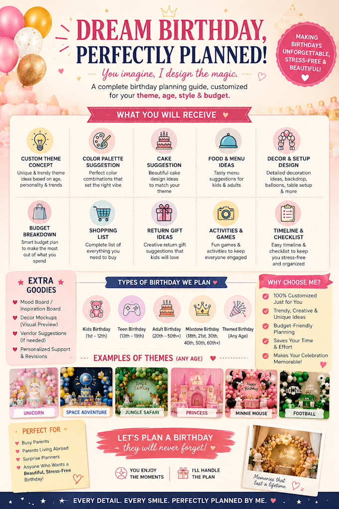 create a complete personalized event plan