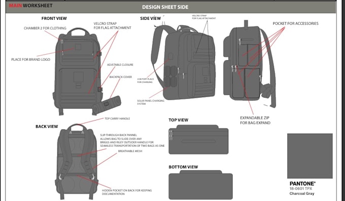 design bag tech pack, tote bag, backpack, duffle bag, tech pack