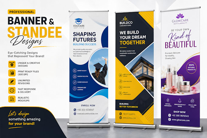 create imaginative and inventive standees and banners