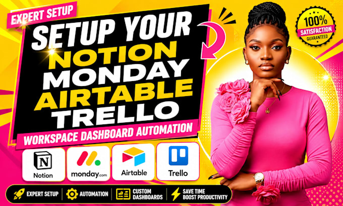 setup your notion monday airtable trello workspace dashboard automation