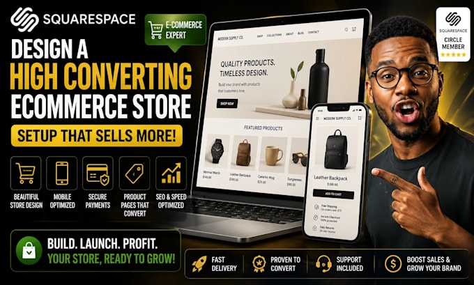 design a high converting squarespace ecommerce store setup