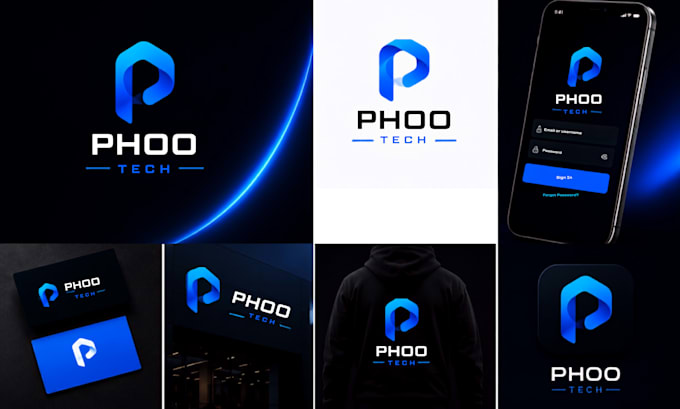 design a modern tech startup logo and brand identity