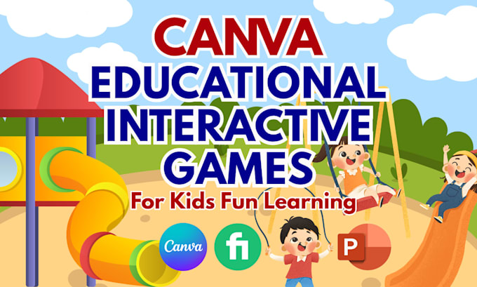 create educational and interactive games for kids and fun learning using canva