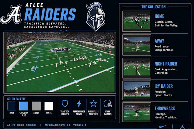 design a custom football team builder identity