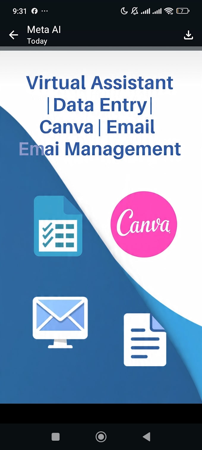 be your virtual assistant for data entry email and canva design