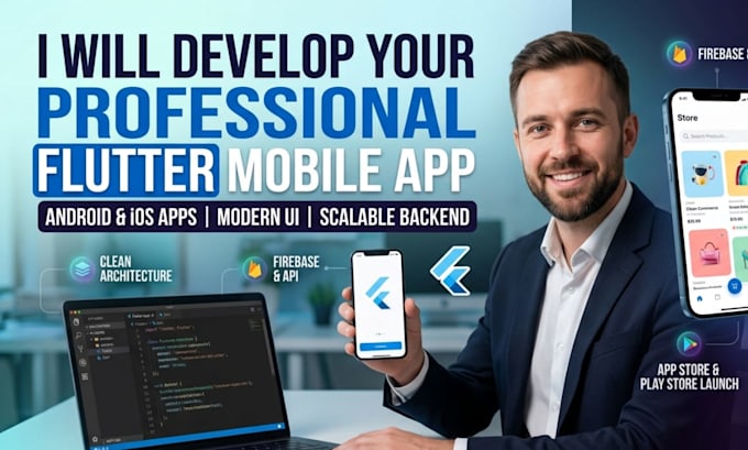 develop a flutter app with firebase backend and admob integration