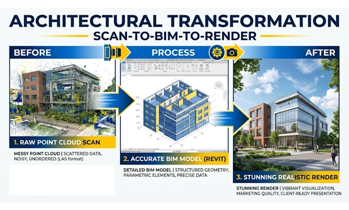 do scan to bim revit modeling and rendering services