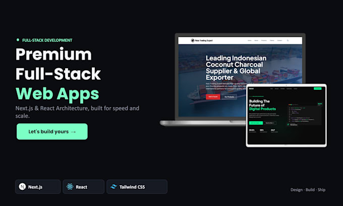 develop a full stack web application using next js and react