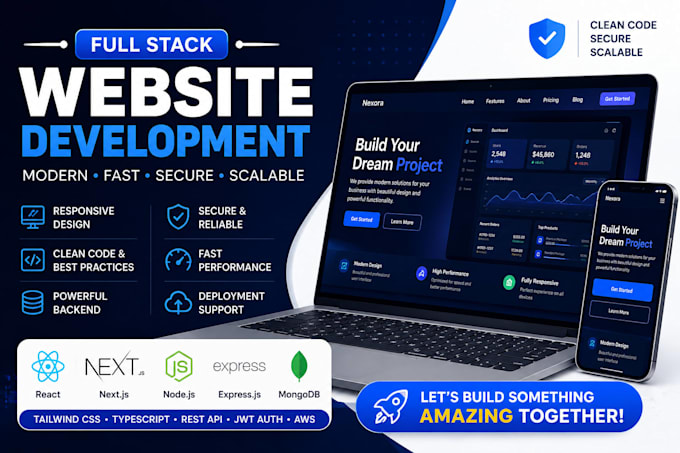 develop a modern full stack website using react nextjs nodejs and mongo