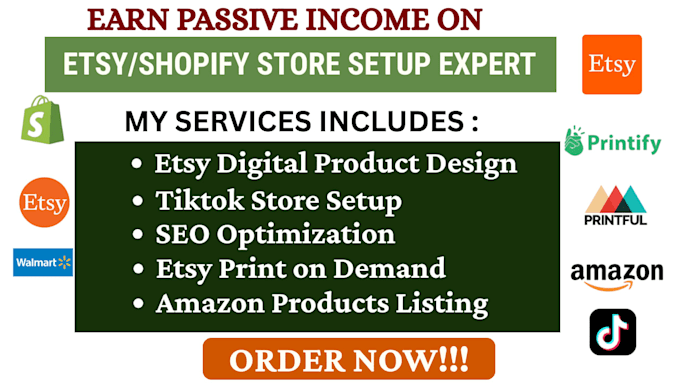 setup shopify sales channel sync with amazon, etsy, tiktok shop and walmart mark