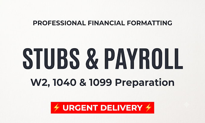 prepare form w2, 1099 1040 and tax return