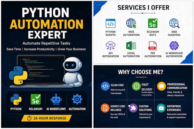 build python automation scripts ai workflows and selenium bots and API