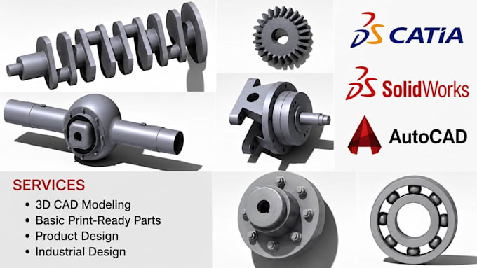 do 3d mechanical design and cad modeling in catia,solidworks