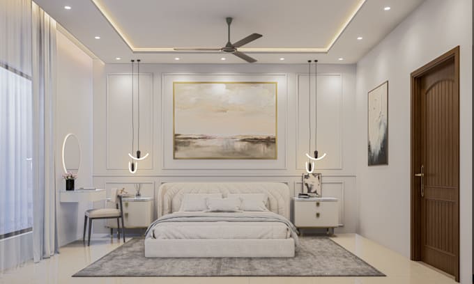 create modern bedroom designs with 3d modeling and rendering