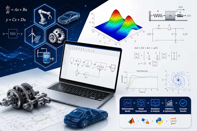 develop mathematical models and matlab simulink simulations for systems