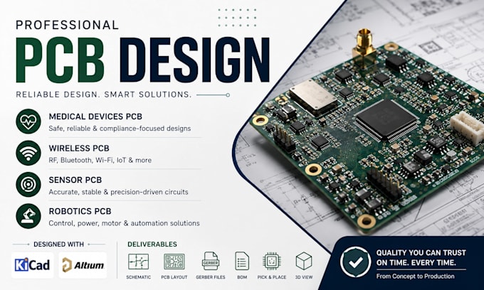 design medical devices pcb wireless pcb sensor pcb robotics pcb kicad altium