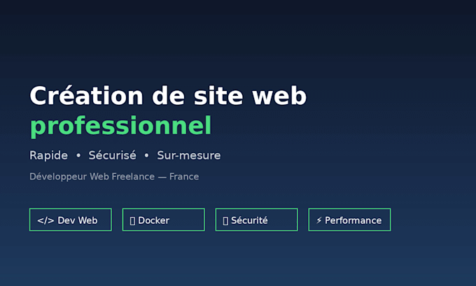 site vitrine, design responsive, optimisation vitesse, hébergement configuré
