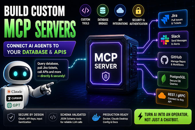 build custom mcp server for apis databases and ai tools