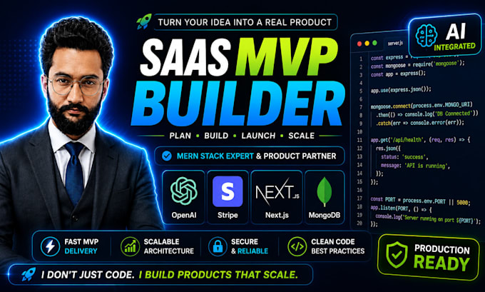 build production ready ai saas web app and mvp in nextjs