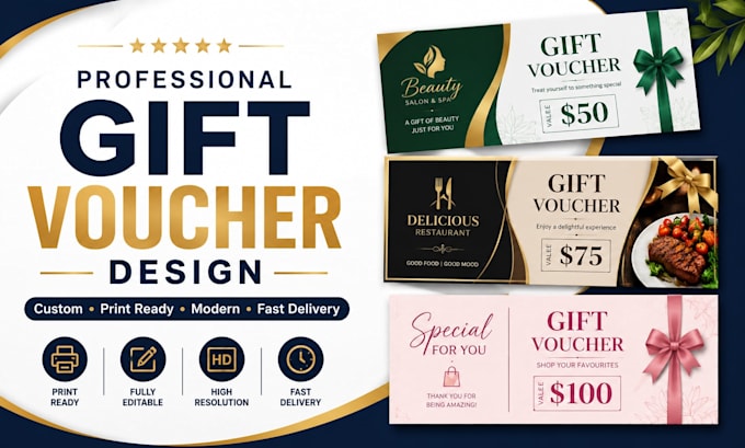 design a professional gift voucher, gift certificate, or coupon