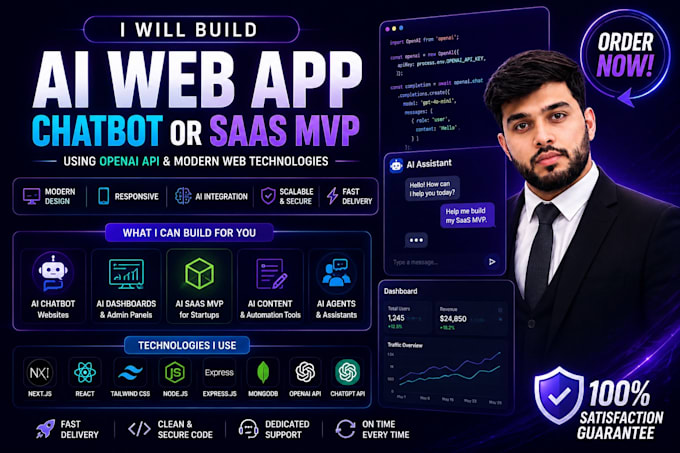 build an ai web app, chatbot, or saas mv