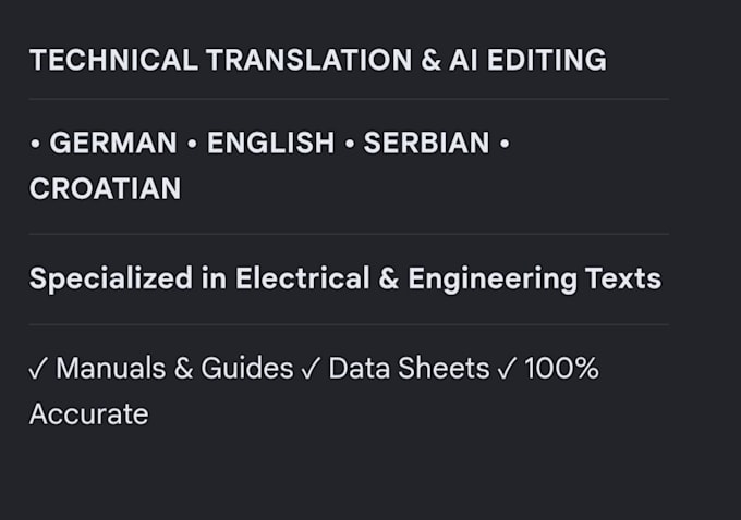 translate and edit technical and electrical texts