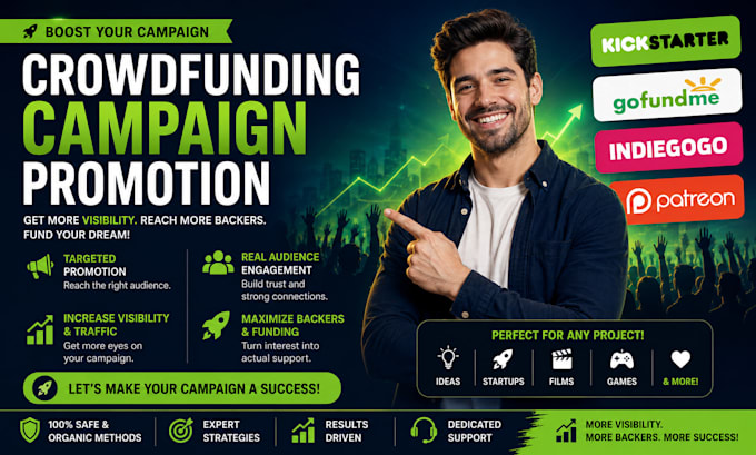 do crowdfunding promote on gofundme indiegogo kickstarter