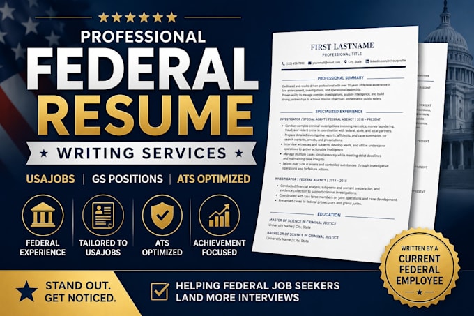write a professional federal resume for usajobs