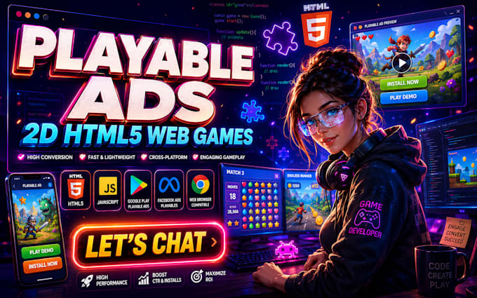 do playable ads, 2d html5 web game, html5 web browser game
