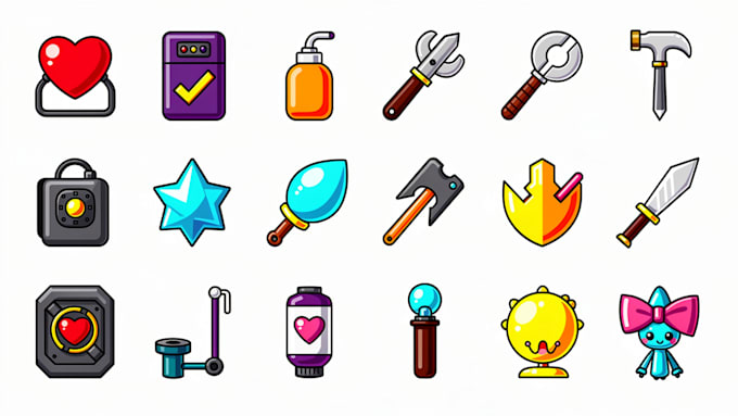 create 2d props, icons, objects, assets and game items