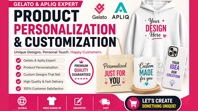 create gelato apliiq product personalization custom print on demand store