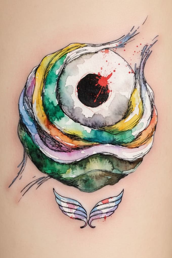 make a watercolor tattoo design