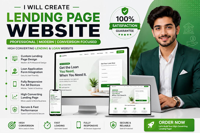 create attractive lending page in one peag website