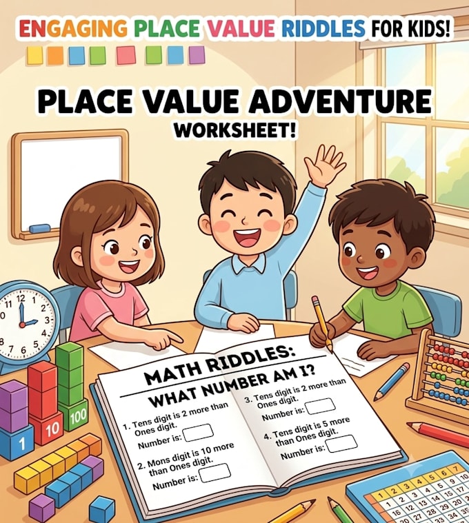creative math worksheets and riddles for kids