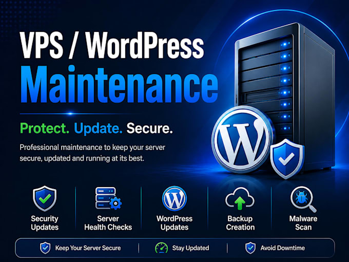 perform vps and wordpress maintenance with security audit