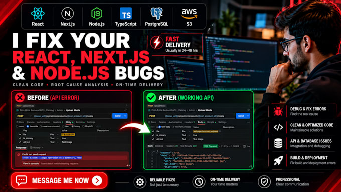 fix react, nextjs and nodejs bugs