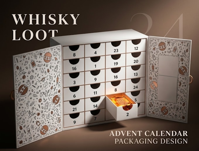 create 3d animation advent calendar packaging mockup