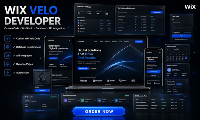 develop wix velo, wix code, wix studio website, wix website design wix