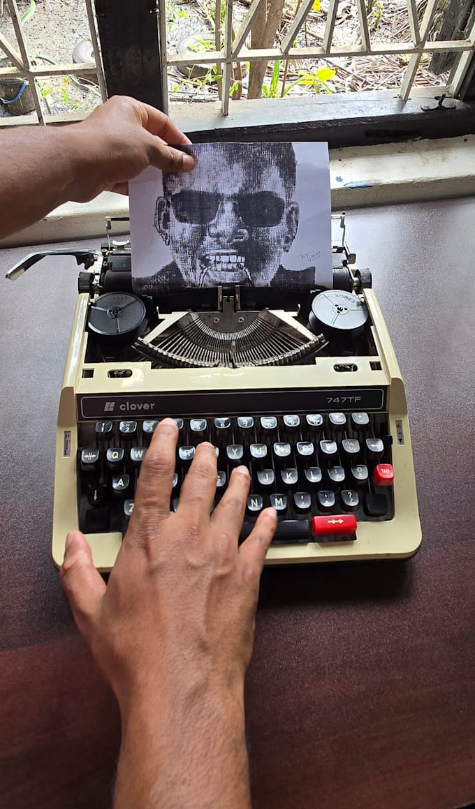 do art using by old typewriter