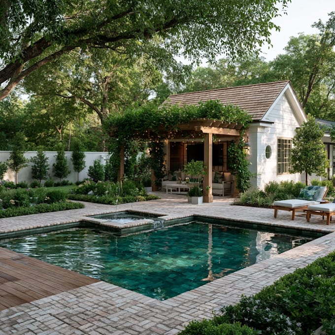 do landscape design garden patio pool pergola for frontyard and backyard